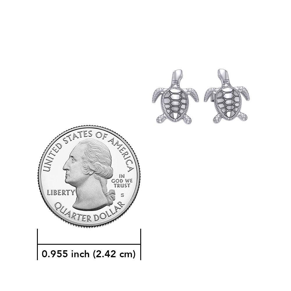 Silver Turtle Post Earrings JE206 - peterstone.dropshipping