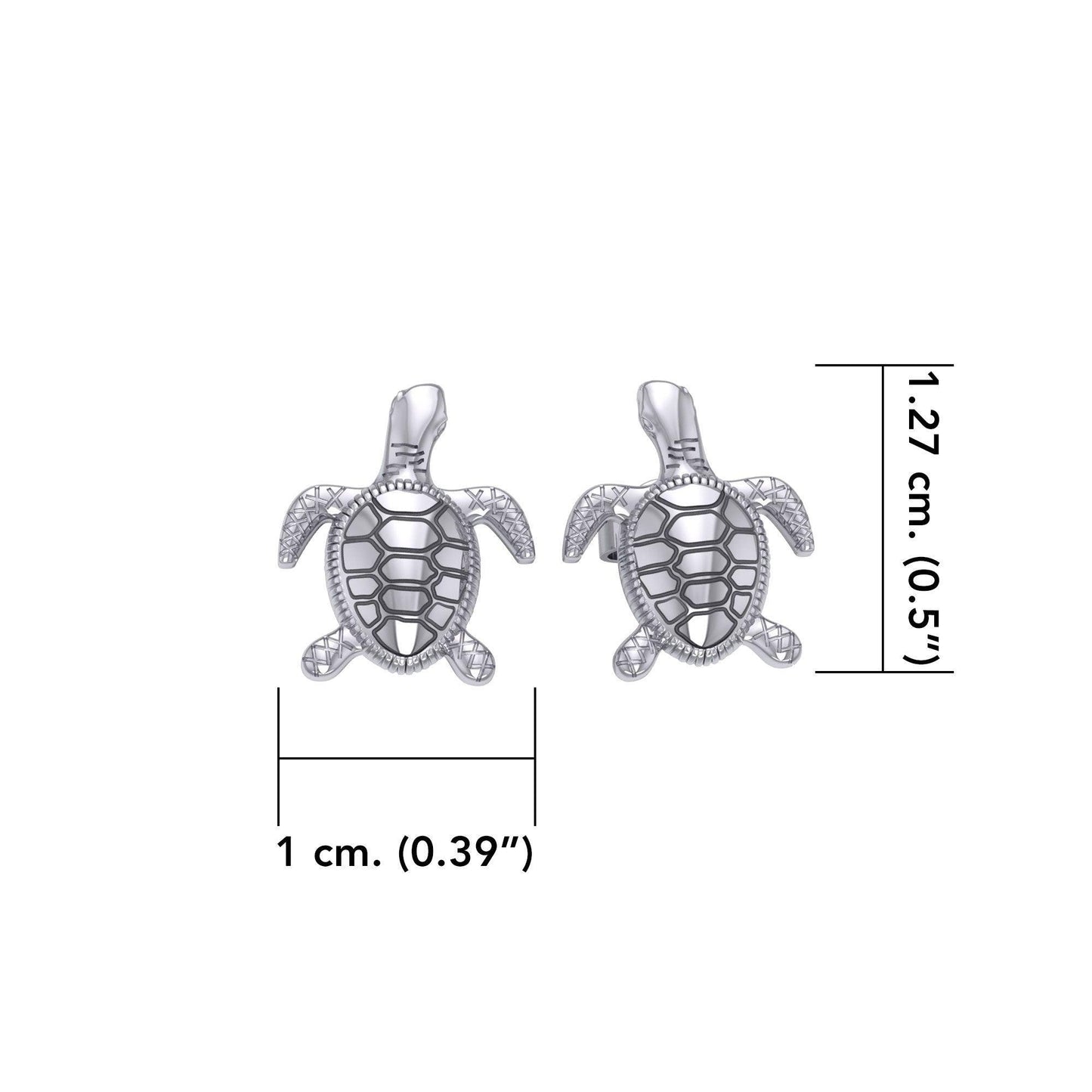 Silver Turtle Post Earrings JE206 - peterstone.dropshipping
