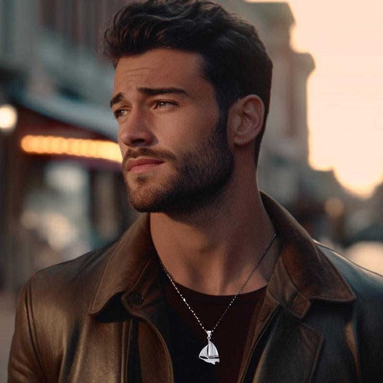 Enjoy sailing ~ Sterling Silver Sailboat Pendant Jewelry JP065 - peterstone.dropshipping