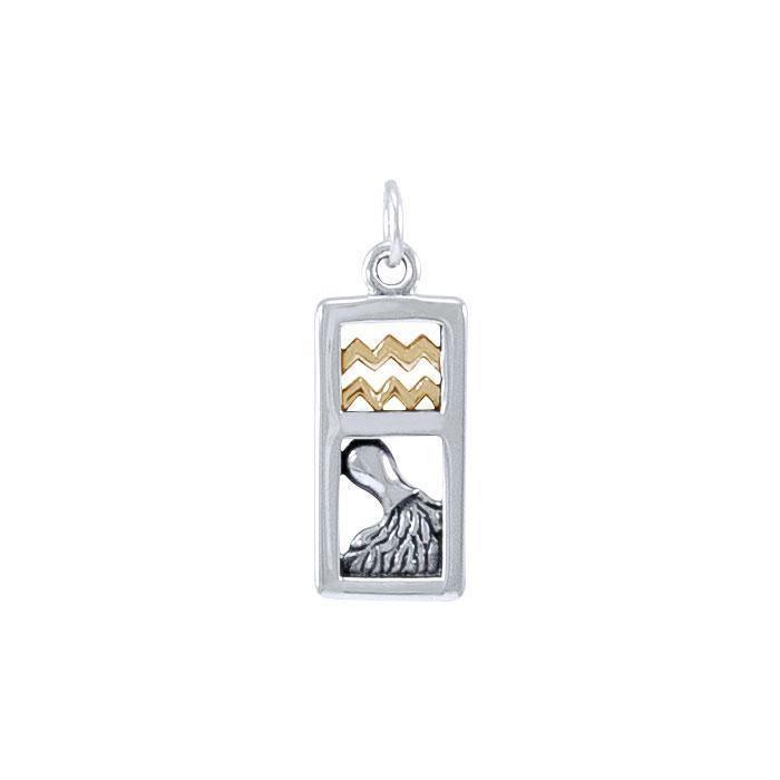 Aquarius Silver and Gold Charm MCM293