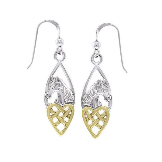 Horse Over Hearts Silver Earrings MER124