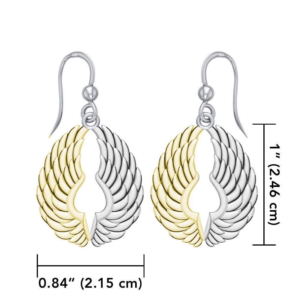14 Karat Gold Plated on Sterling Silver Angel Wings Earrings MER1828