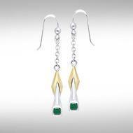Black Magic Silver & Gold Pendant Earrings MER399