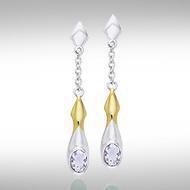 Black Magic Silver & Gold Earrings MER406