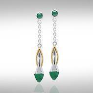 Blaque Silver & Gold Earrings with Gemstones MER408