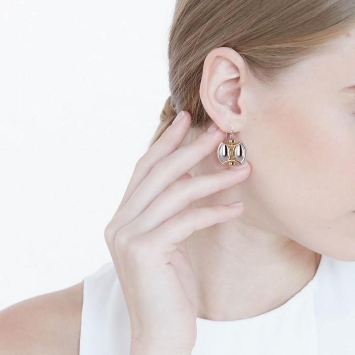 We Are All One Silver and Gold Accent Earrings MER562