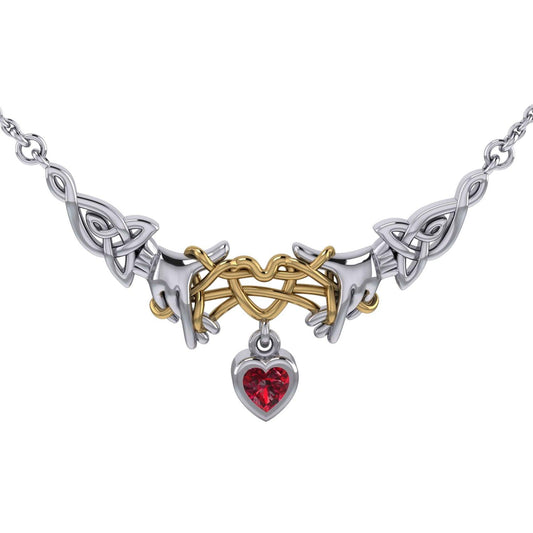 Celtic Knotwork Japanese Ayatori Love Silver Necklace MNC555