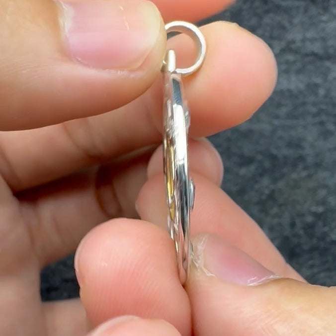 Flower of Life with AA Symbol Sterling Silver with 14K Gold Vermeil Accent Pendant MPD6378