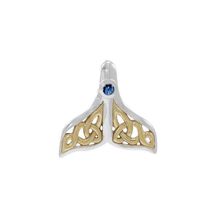 I see through you the Celtic whale’s tail ~ Sterling Silver Pendant with Gold accent MPD071