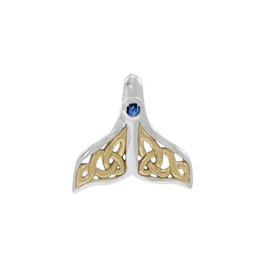 I see through you the Celtic whale’s tail ~ Sterling Silver Pendant with Gold accent MPD071