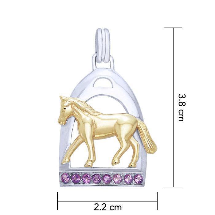Horse and Stirrup Silver & Gold Pendant MPD1086