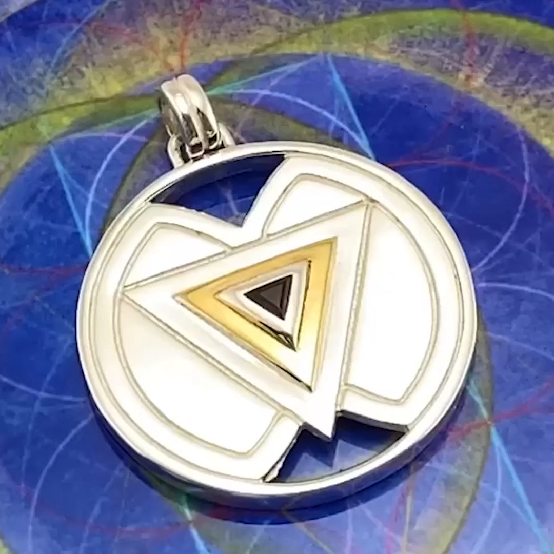 Symbol Of Femininity Sterling Silver with 14K Gold Accents Pendant by Sibylle Grummes MPD1239