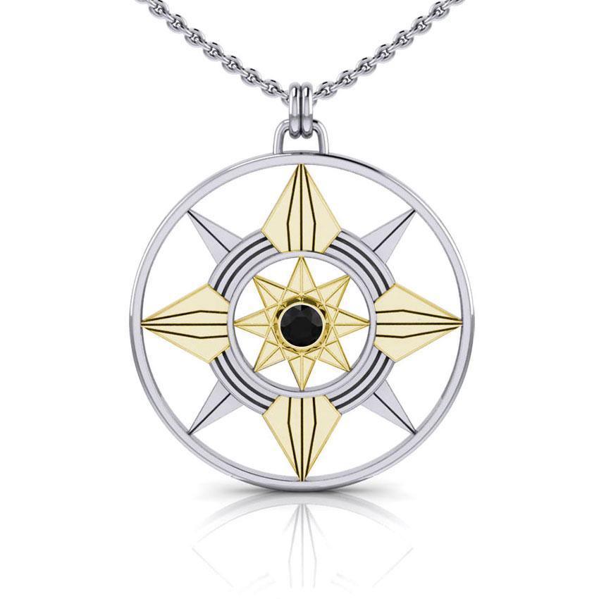 Be a Star Silver and Gold Pendant with Gemstone MPD1259
