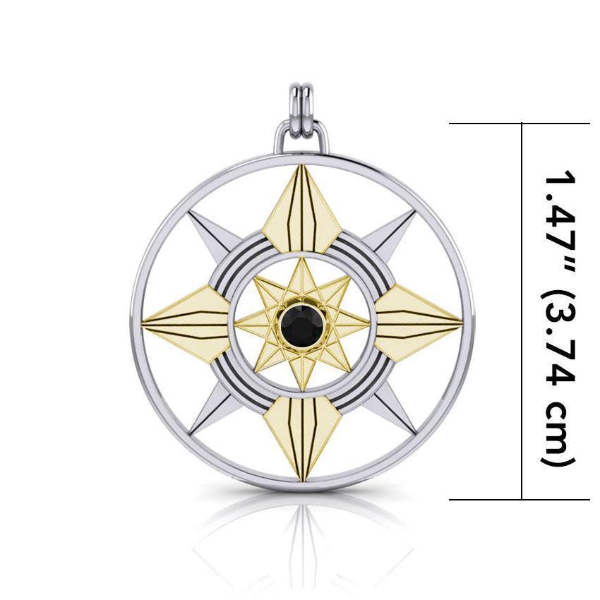 Be a Star Silver and Gold Pendant with Gemstone MPD1259