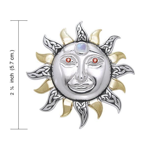 The Mid Winter Sun Silver with 14k Gold Accent Pendant MPD1269 - Wholesale Jewelry