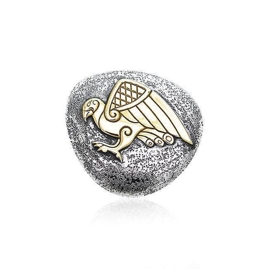 Celtic Falcon Silver and Gold Slider Pendant MPD1722