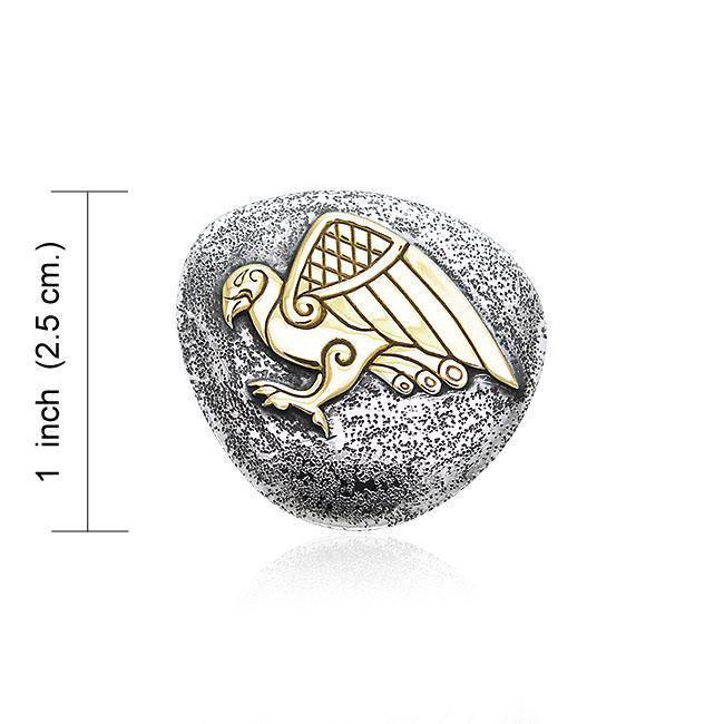 Celtic Falcon Silver and Gold Slider Pendant MPD1722