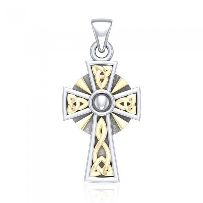 Celtic Cross Silver & Gold Pendant MPD1806