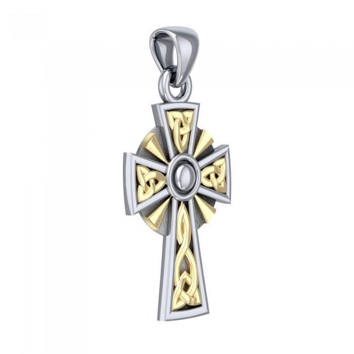 Celtic Cross Silver & Gold Pendant MPD1806
