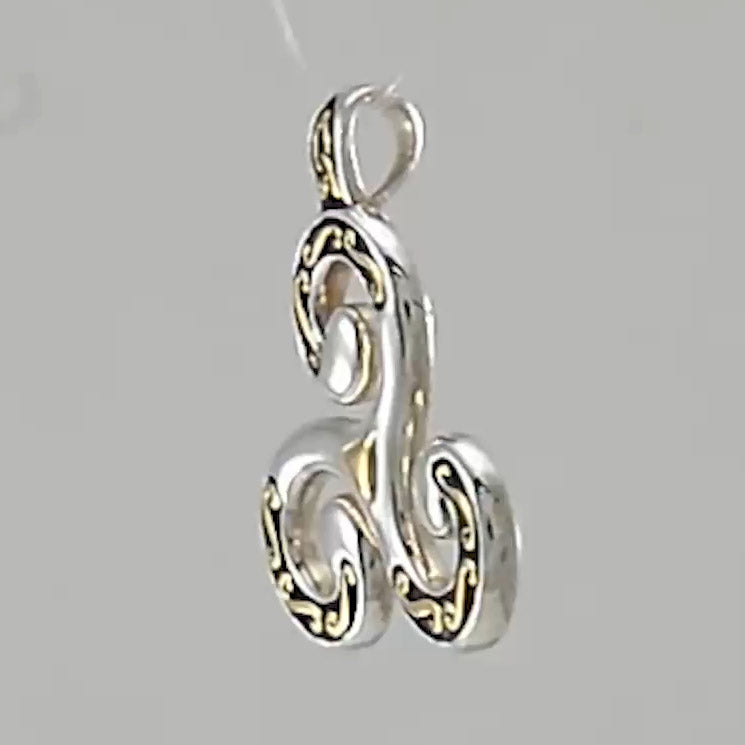 Celtic Triskele Silver and 18K Gold Accent Pendant MPD1818