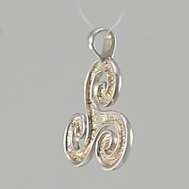 Celtic Triskele Silver and 18K Gold Accent Pendant MPD1818