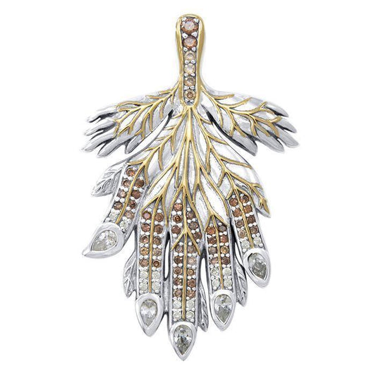 Hold my precious hand ~ Dali-inspired fine Sterling Silver Jewelry Pendant in 18k Gold accent MPD2649