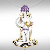 Dali-inspired fine Sterling Silver Jewelry Pendant in 18k Gold accent MPD2654