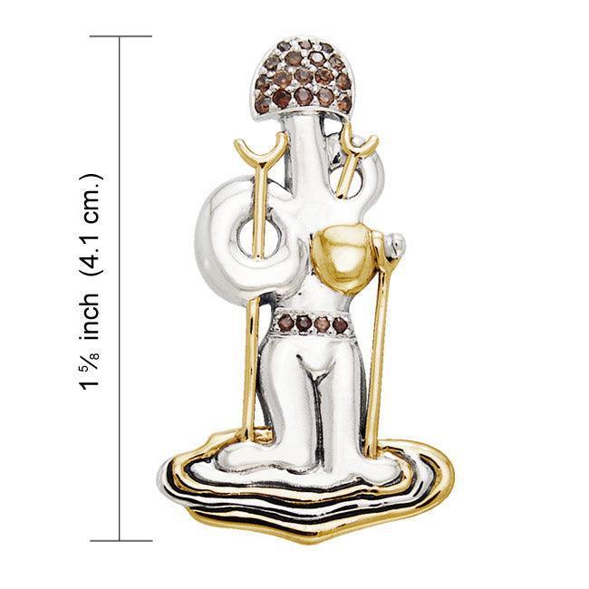 Dali-inspired fine Sterling Silver Jewelry Pendant in 18k Gold accent MPD2654