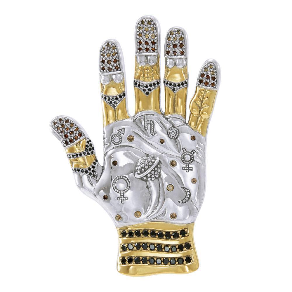 Energies of the Universe ~ Dali-inspired fine Sterling Silver Jewelry Pendant in 18k Gold accent MPD2656. - Wholesale Jewelry