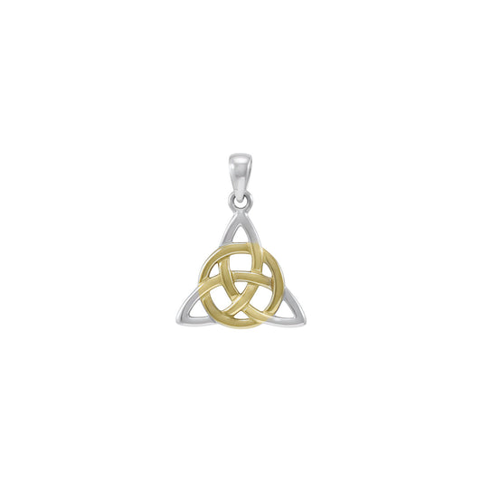 Celtic Triquetra Sterling Silver with 14K Gold Accent Pendant MPD3017*