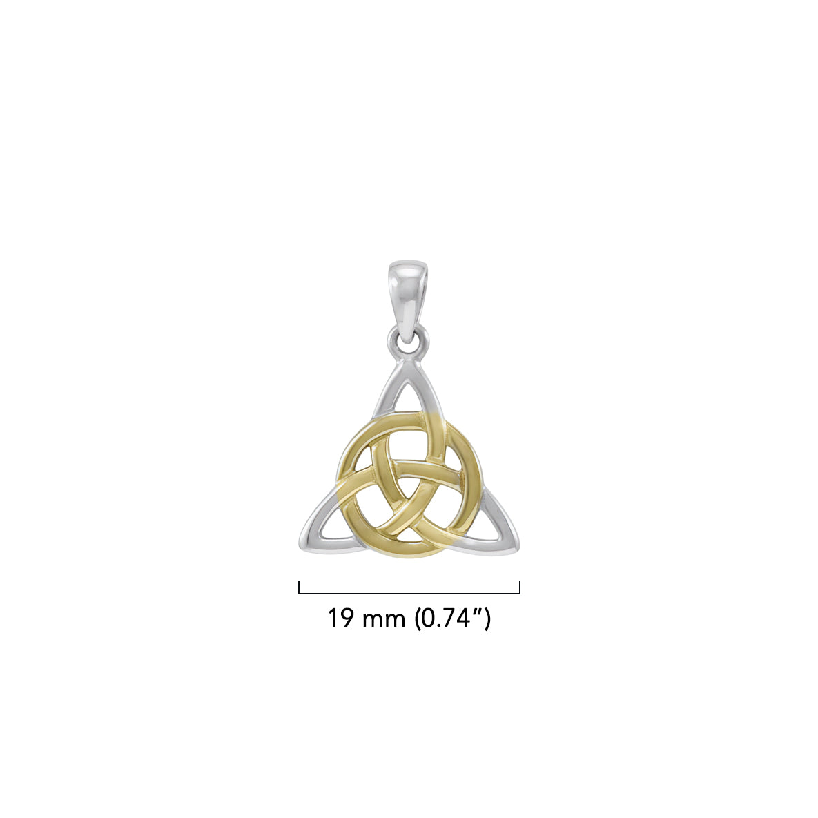 Celtic Triquetra Sterling Silver with 14K Gold Accent Pendant MPD3017*