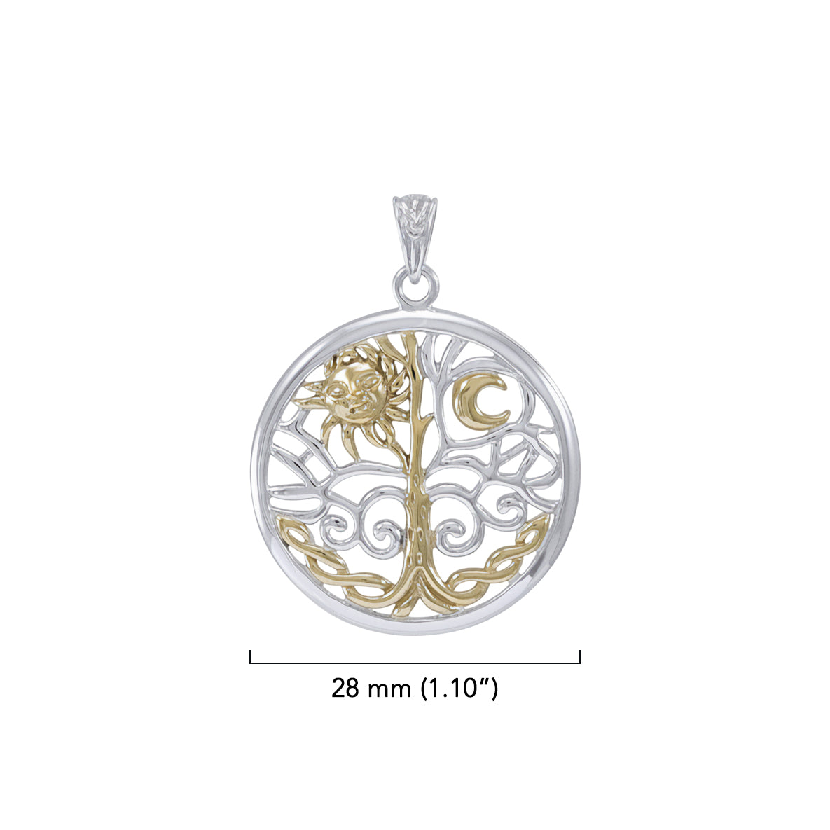 The Tree of Life in its Never-ending journey Sterling Silver with 14K Gold Accent Pendant MPD3543*