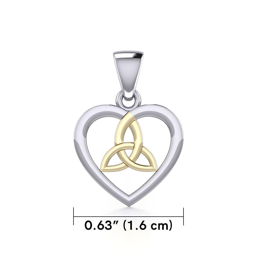 Celtic Trinity Heart Silver and Gold Pendant MPD3562
