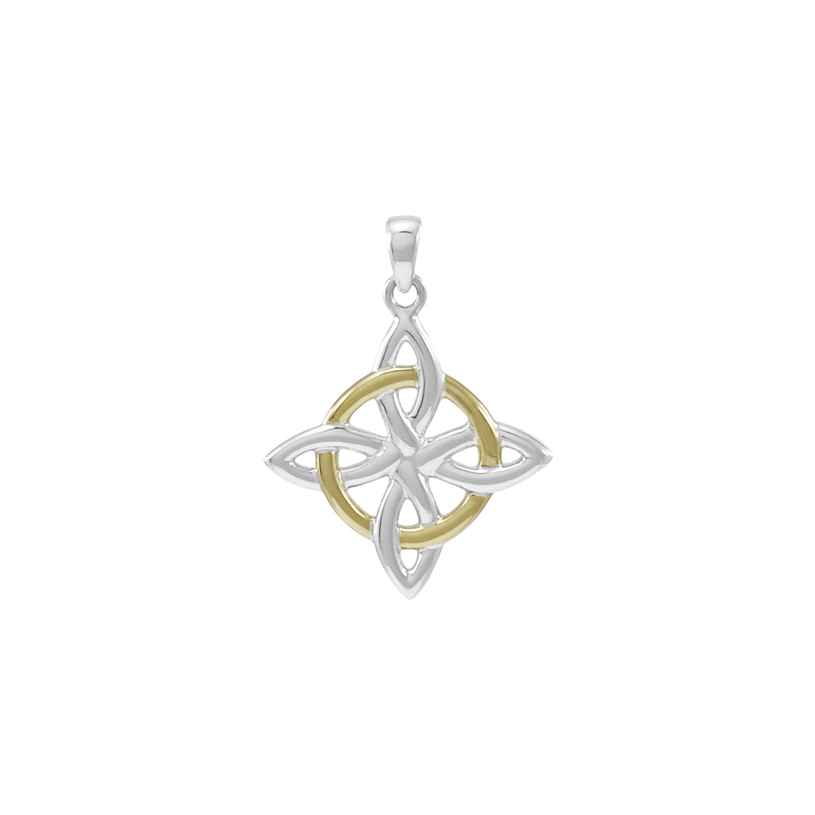 Celtic Four-Point Sterling Silver with 14K Gold Accent Pendant MPD3829*