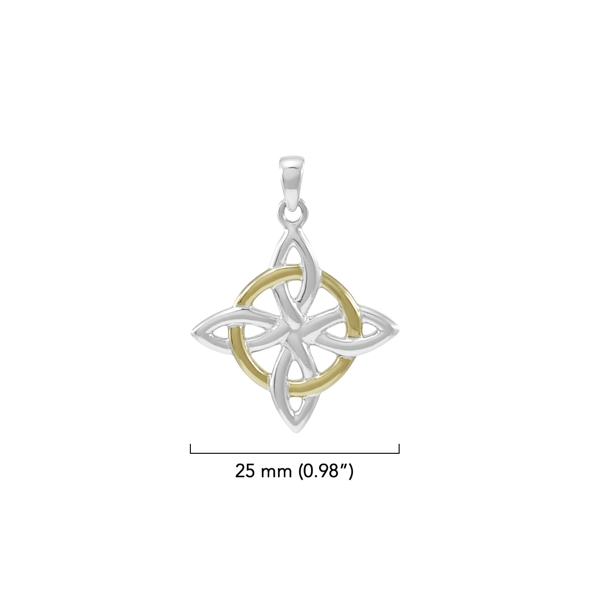 Celtic Four-Point Sterling Silver with 14K Gold Accent Pendant MPD3829*