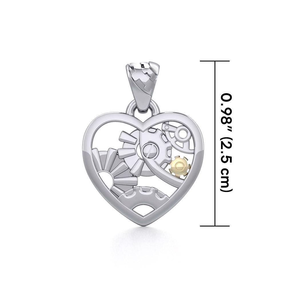 Heart Steampunk Sterling Silver Pendant MPD3871