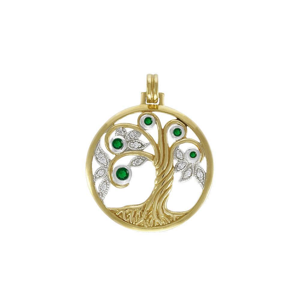 Tree of Life Silver and 14K Gold Accent Pendant MPD3876