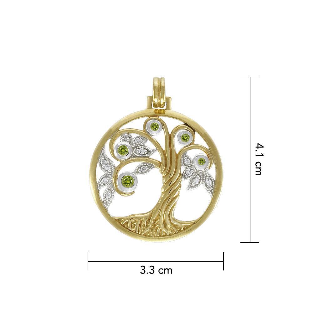Tree of Life Silver and 14K Gold Accent Pendant MPD3876