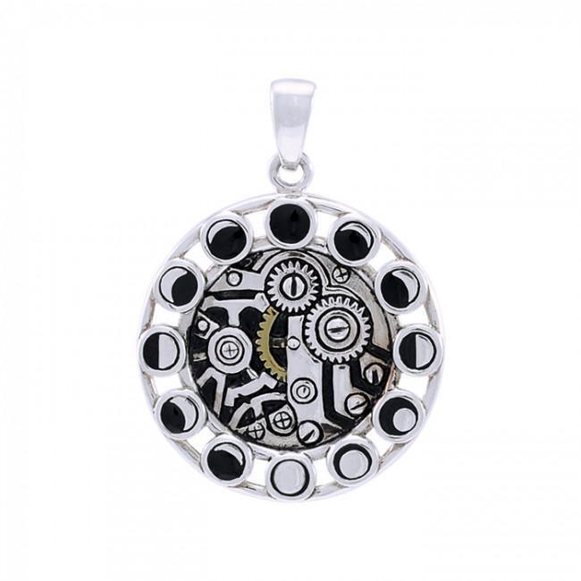 Moonphase Steampunk Sterling Silver and Gold Accent MPD3903