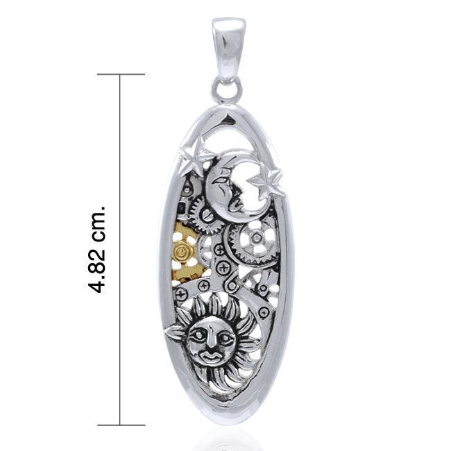 Sun, Moon and Stars Steampunk – The Untold Sterling Silver With 14K Gold Accent Pendant MPD3904