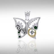 Butterfly Steampunk Sterling Silver Pendant MPD3922
