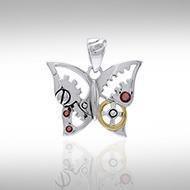 Butterfly Steampunk Sterling Silver Pendant MPD3922