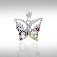 Butterfly Steampunk Sterling Silver Pendant MPD3922