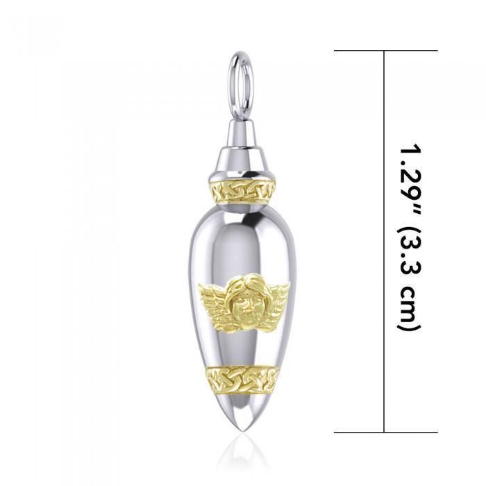 Celtic Angel Silver and Gold Bottle Pendant MPD4062