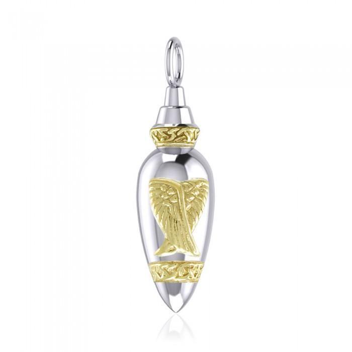 Celtic Angel Wing Silver and Gold Bottle Pendant MPD4065