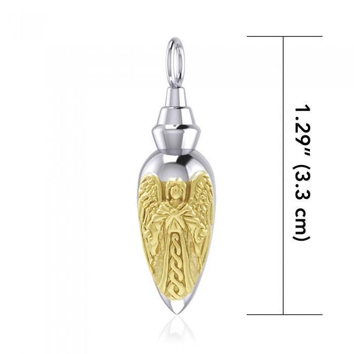 Archangel Uriel Silver and Gold Vial Pendant MPD4068