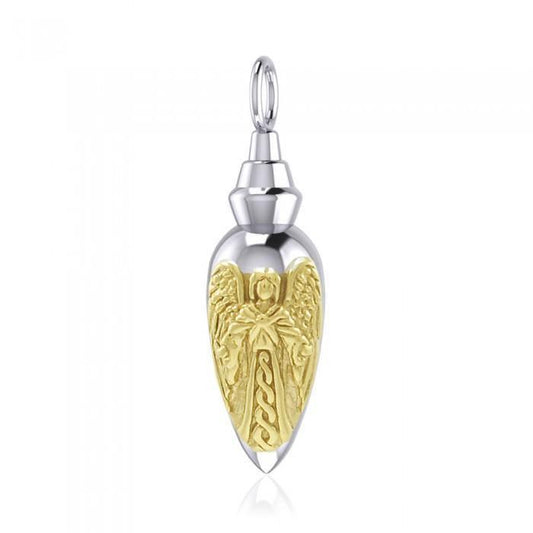 Archangel Uriel Silver and Gold Vial Pendant MPD4068