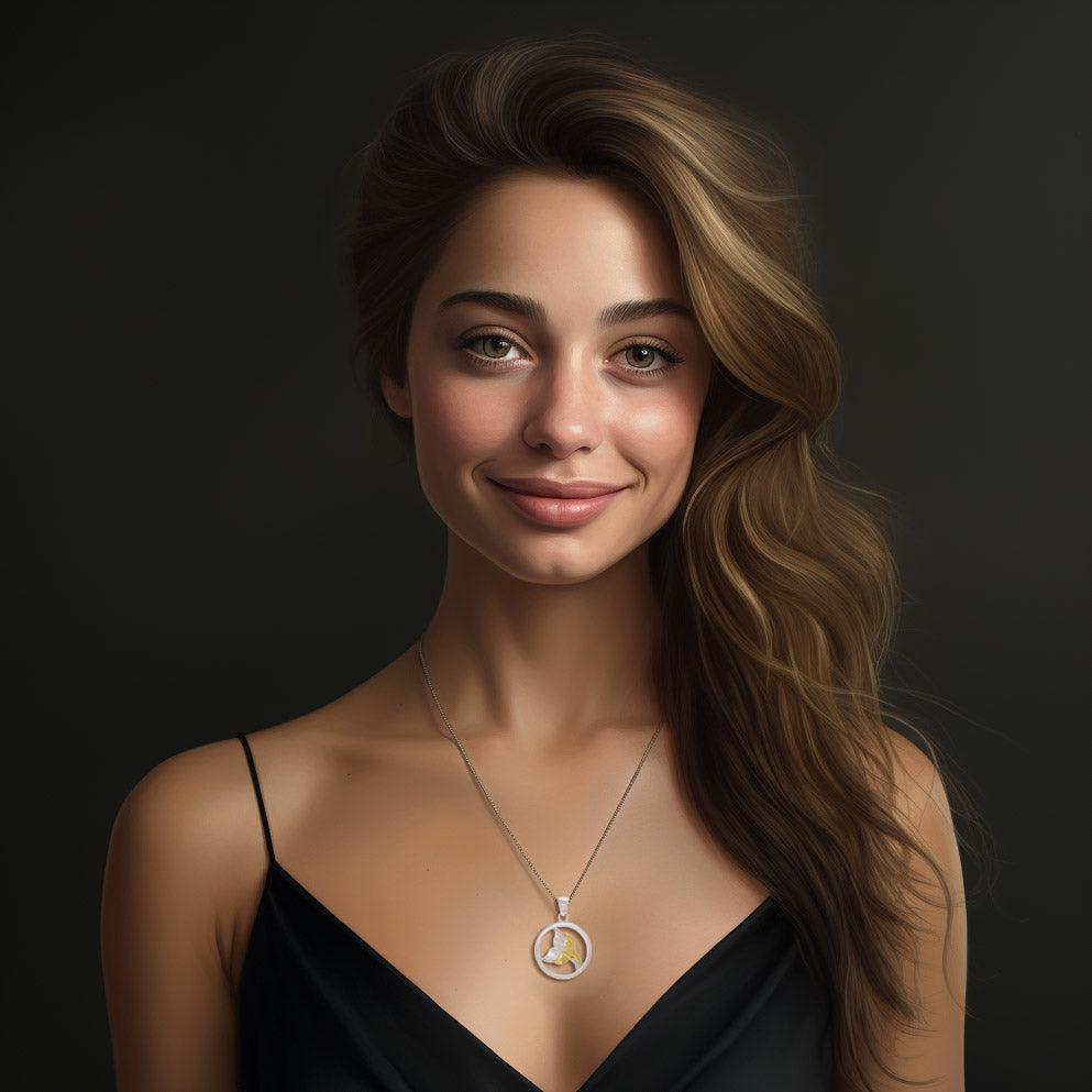 Double Whale Tail Sterling Silver with Gold Accent Pendant MPD4421 - peterstone.dropshipping