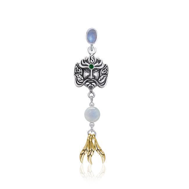 Green Man Protection Spell Silver and Gold Pendant MPD4732