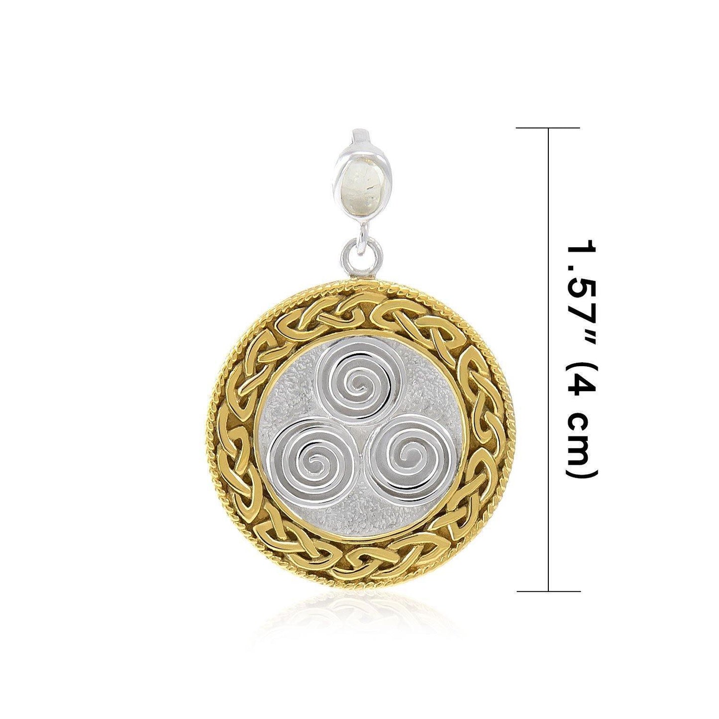 Celtic Triskelion Spiral Choice Spell Silver and Gold Pendant MPD4748